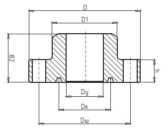 Фланец ответный. Схема